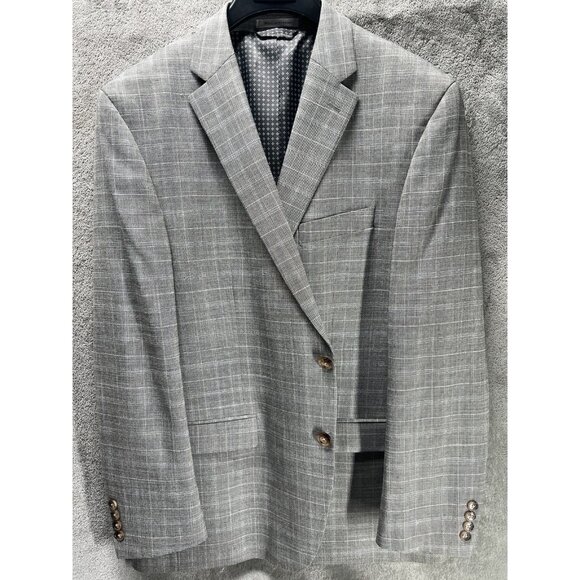 Ralph Lauren Chaps Blazer Men’s 44R Plaid Jacket Sports Coat Check Tan Green - Picture 1 of 7